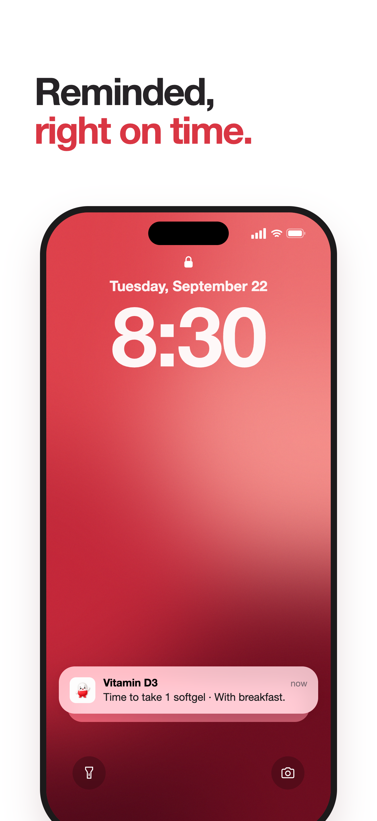 Pillobi reminder for a scheduled pill