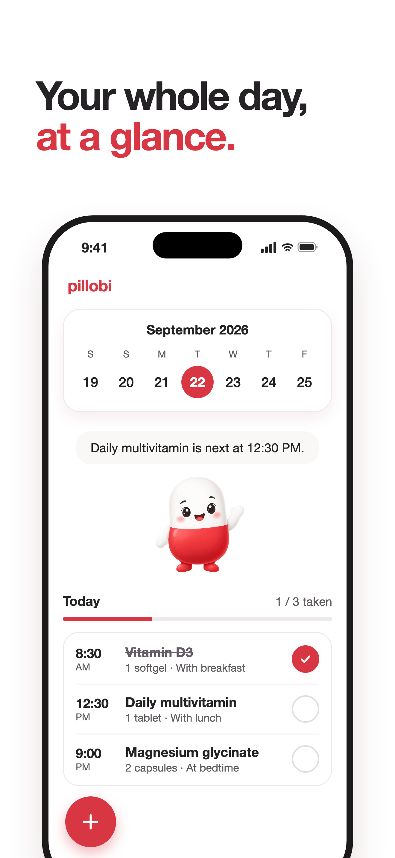 Pillobi daily routine and dose history